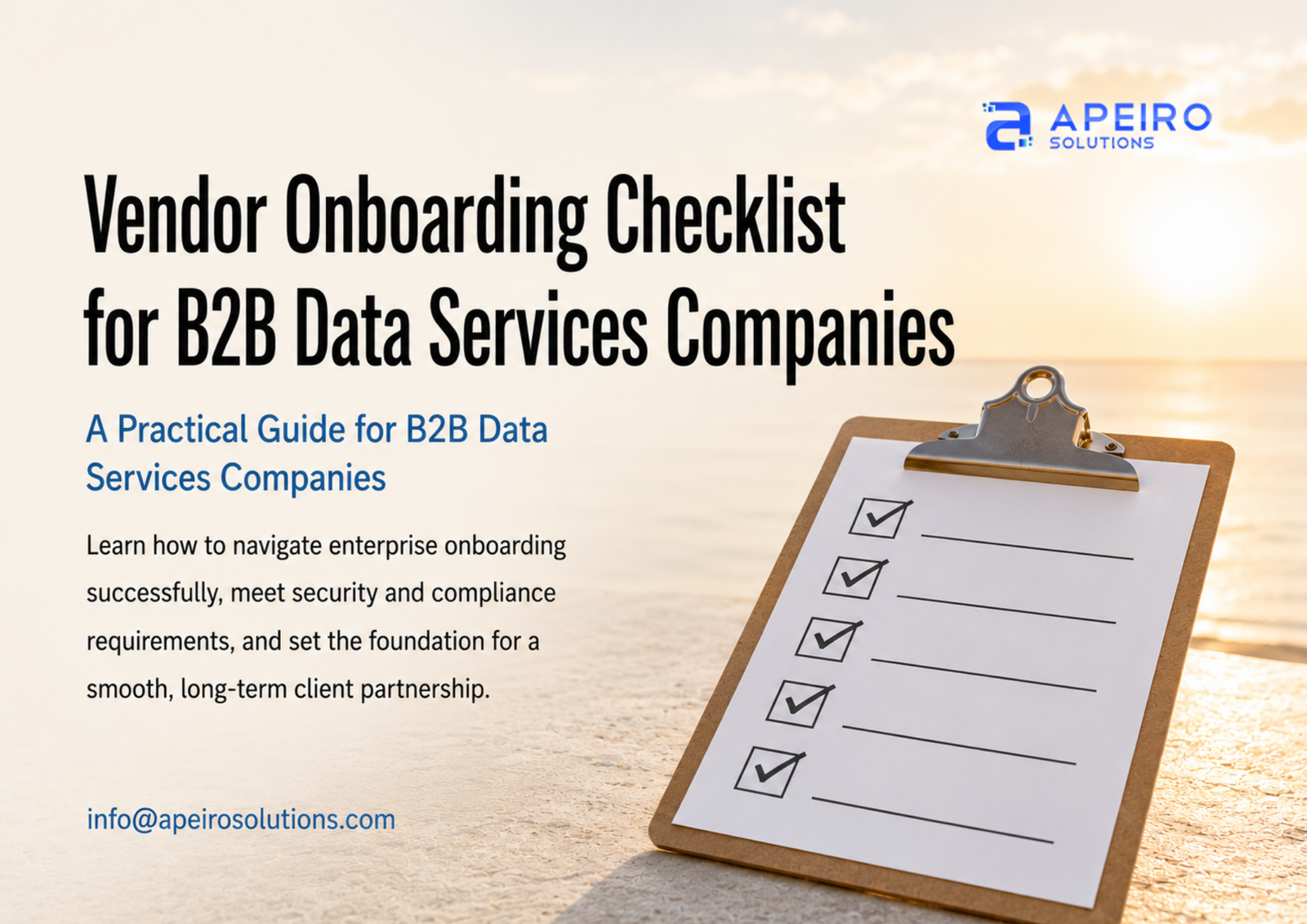Vendor Onboarding Checklist for B2B Data Services Companies